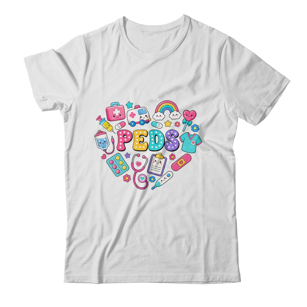 Peds Nurse Stuff Retro Pediatric Practitioner PICU Heart Shirt & Hoodie | teecentury