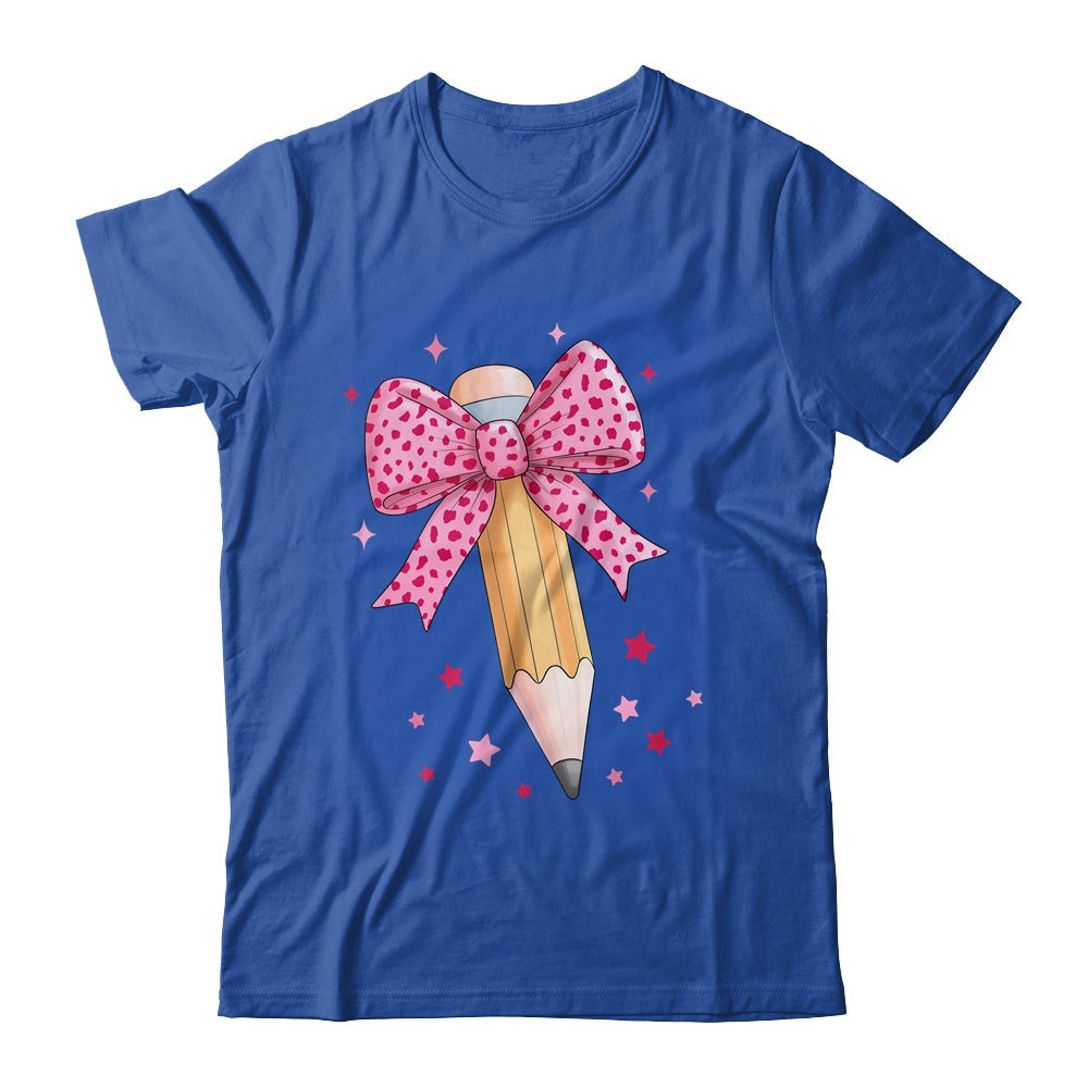 Pencil Coquette Bow Pink Teacher Appreciation Back To School Shirt & Hoodie | teecentury