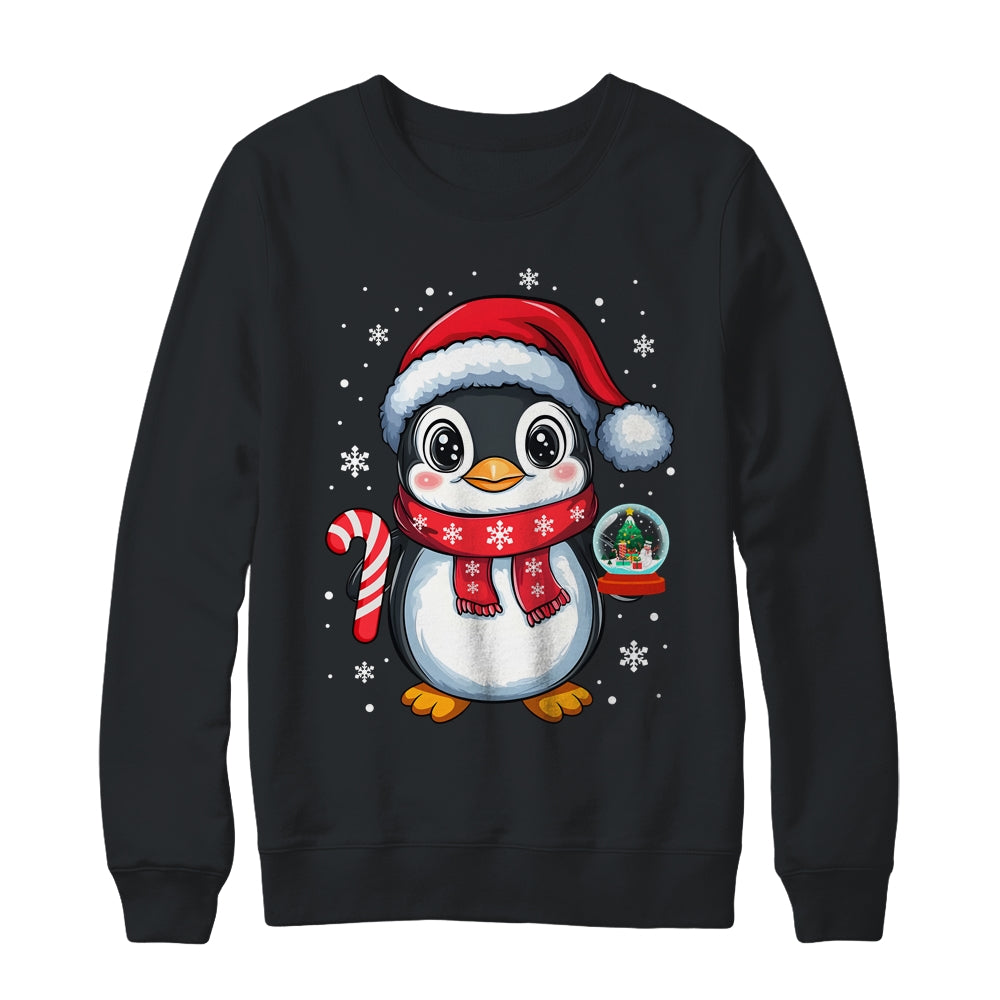 Penguin Christmas Candy Cane Winter Xmas Women Girl Boy Shirt & Sweatshirt | teecentury