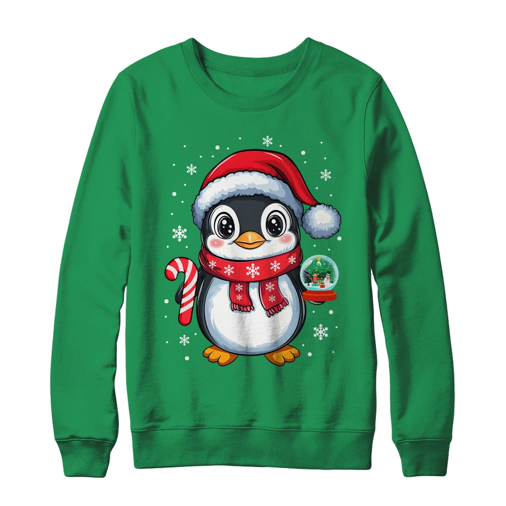 Penguin Christmas Candy Cane Winter Xmas Women Girl Boy Shirt & Sweatshirt | teecentury