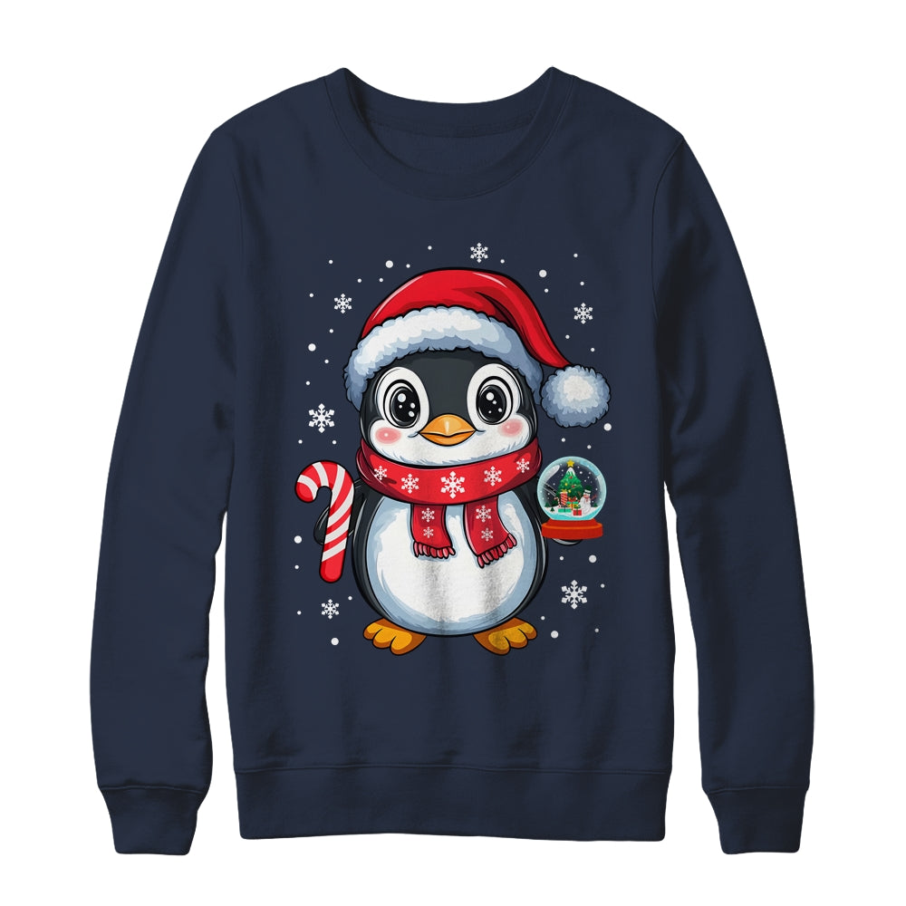 Penguin Christmas Candy Cane Winter Xmas Women Girl Boy Shirt & Sweatshirt | teecentury