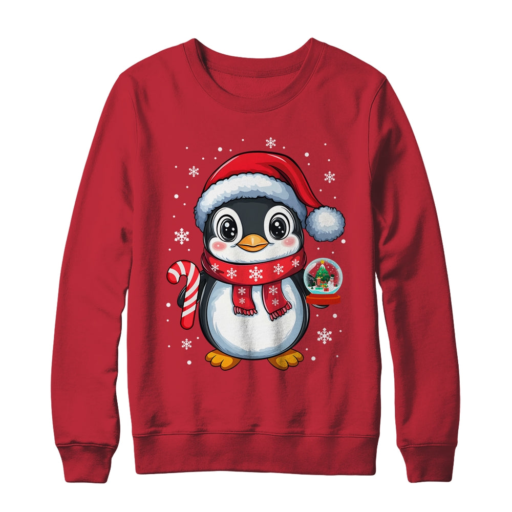 Penguin Christmas Candy Cane Winter Xmas Women Girl Boy Shirt & Sweatshirt | teecentury
