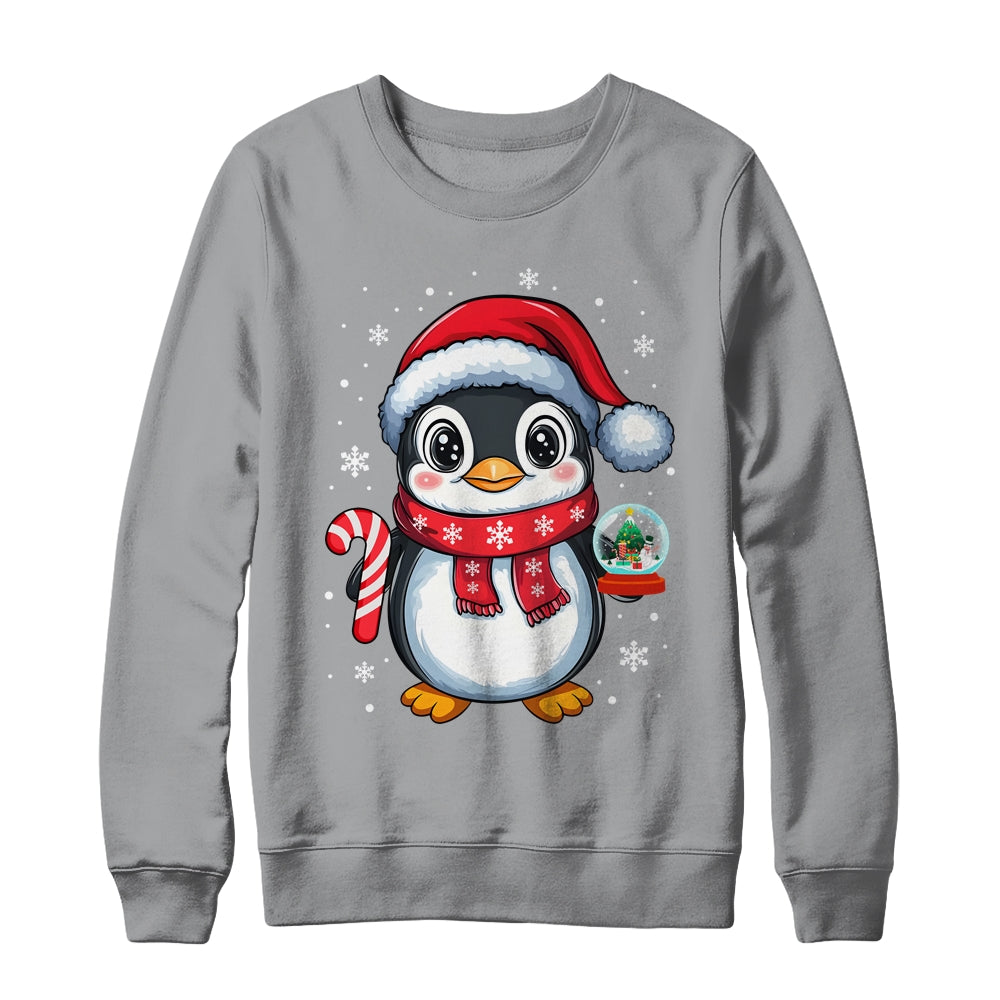 Penguin Christmas Candy Cane Winter Xmas Women Girl Boy Shirt & Sweatshirt | teecentury