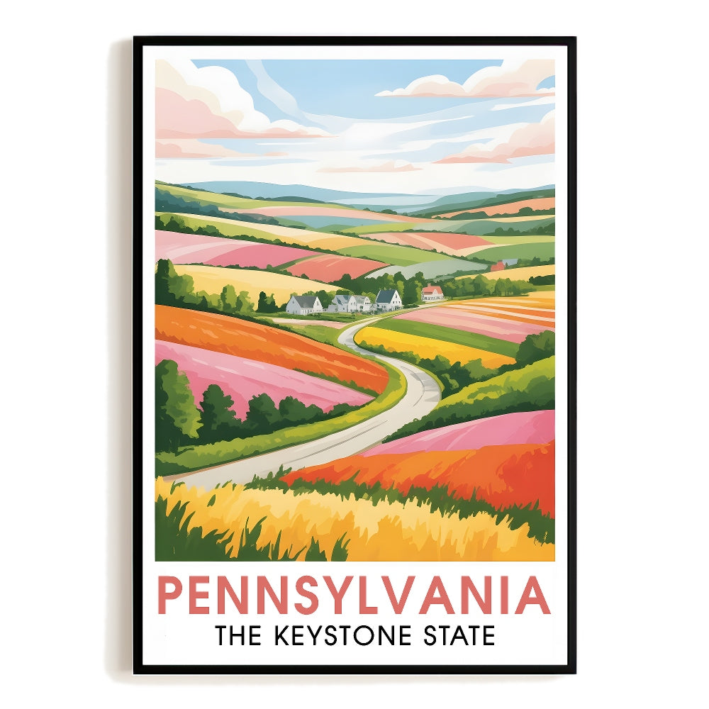Pennsylvania Travel Print Poster Nature Keystone State Scenic Vista Souvenir Wall Art Landscape Picture For Home Room Living Room Bedroom Decor Unframed | teecentury