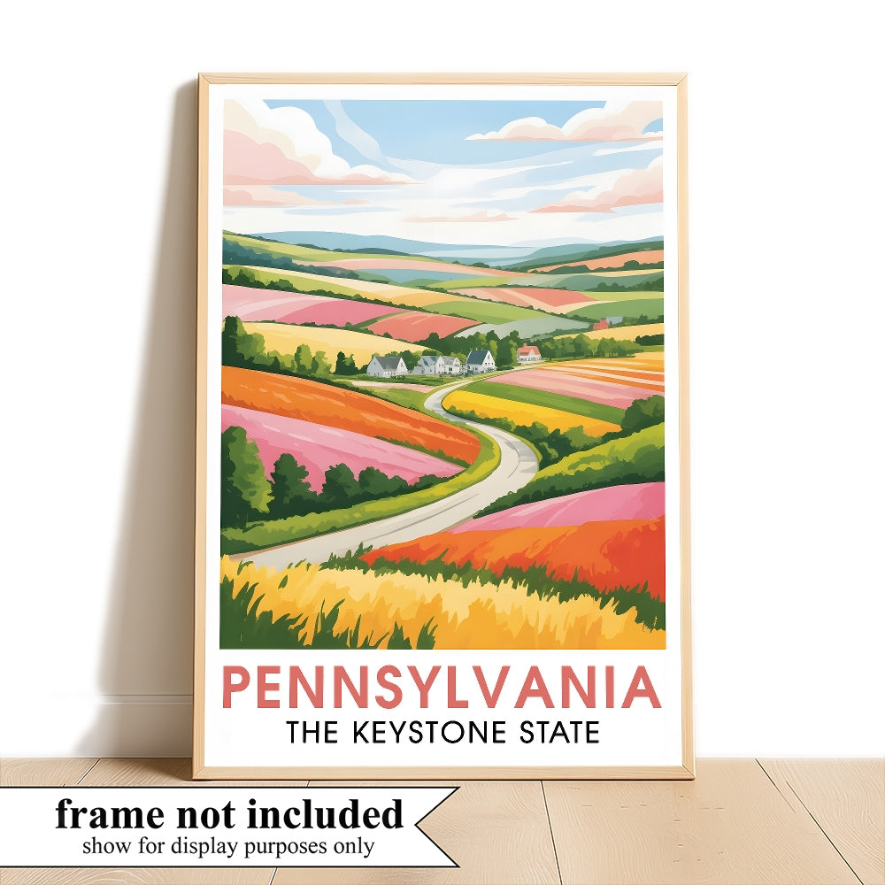 Pennsylvania Travel Print Poster Nature Keystone State Scenic Vista Souvenir Wall Art Landscape Picture For Home Room Living Room Bedroom Decor Unframed | teecentury