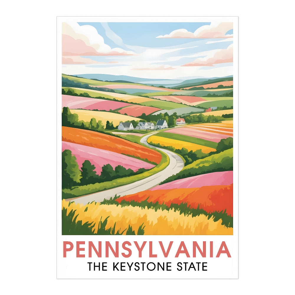 Pennsylvania Travel Print Poster Nature Keystone State Scenic Vista Souvenir Wall Art Landscape Picture For Home Room Living Room Bedroom Decor Unframed | teecentury