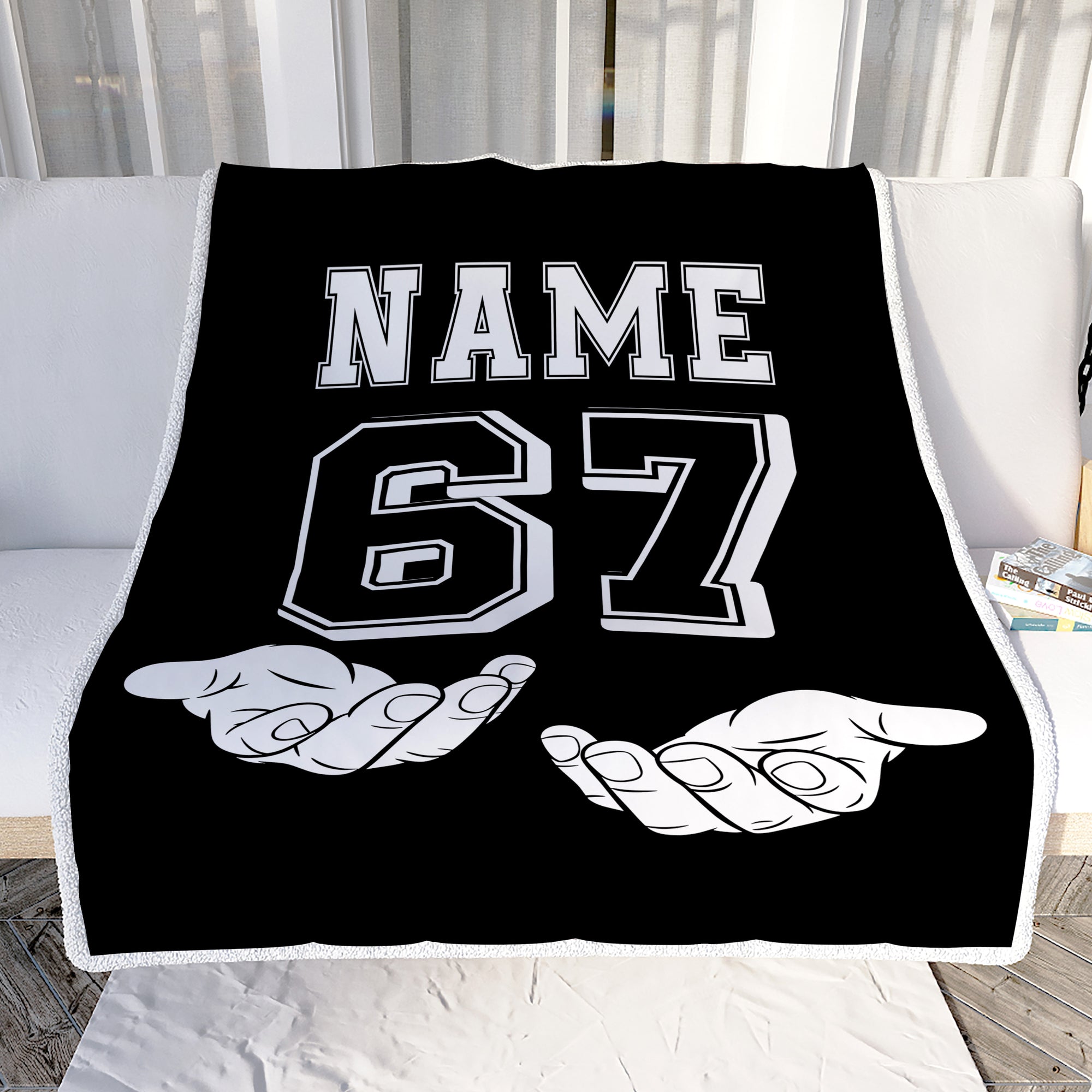 Personalized 67 Meme Throw Blanket Custom Name Funny Number 6 7 Six Seven Gen Alpha Meme Design For Teens Adults Birthday Christmas Gift Ideas Fleece Blanket | teecentury