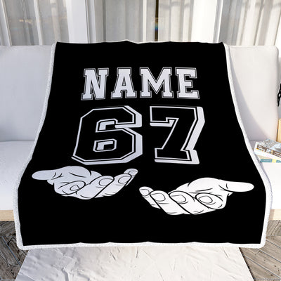 Personalized 67 Meme Throw Blanket Custom Name Funny Number 6 7 Six Seven Gen Alpha Meme Design For Teens Adults Birthday Christmas Gift Ideas Fleece Blanket | teecentury
