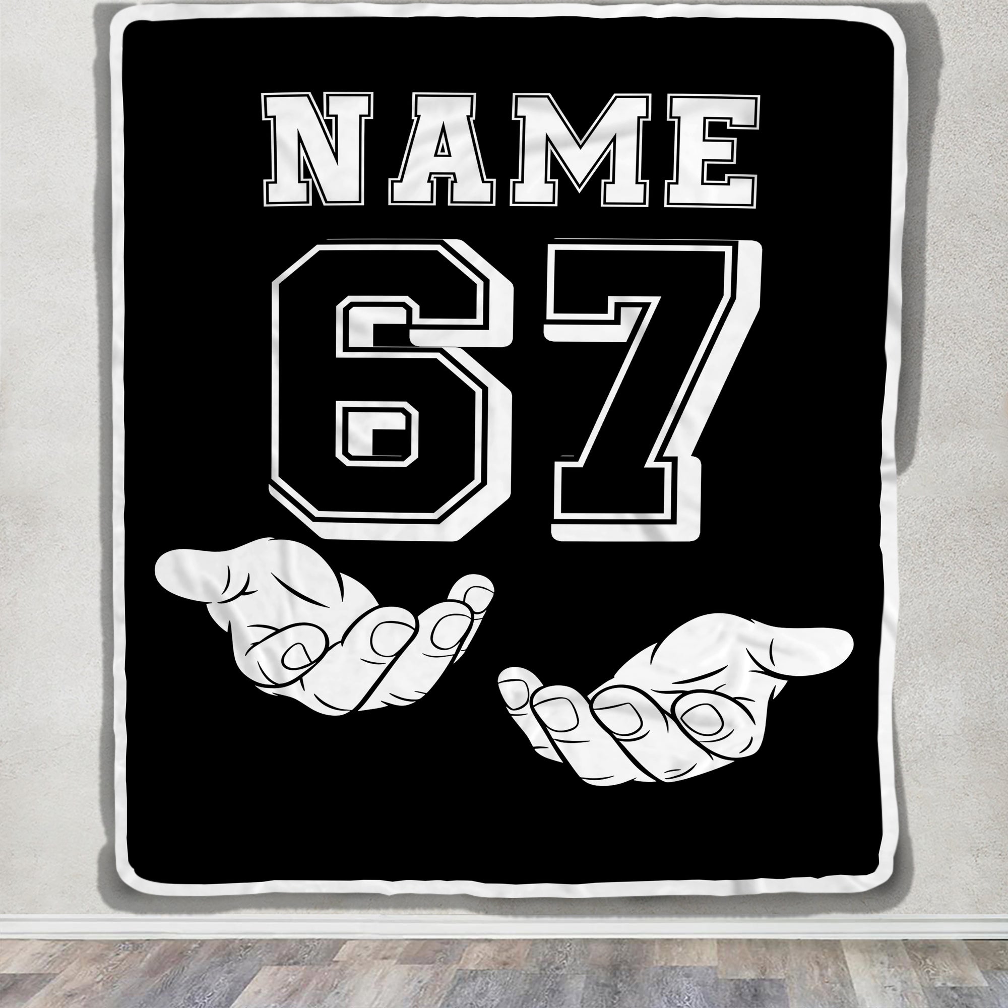 Personalized 67 Meme Throw Blanket Custom Name Funny Number 6 7 Six Seven Gen Alpha Meme Design For Teens Adults Birthday Christmas Gift Ideas Fleece Blanket | teecentury