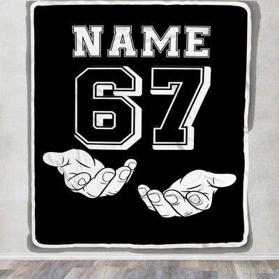 Personalized 67 Meme Throw Blanket Custom Name Funny Number 6 7 Six Seven Gen Alpha Meme Design For Teens Adults Birthday Christmas Gift Ideas Fleece Blanket | teecentury
