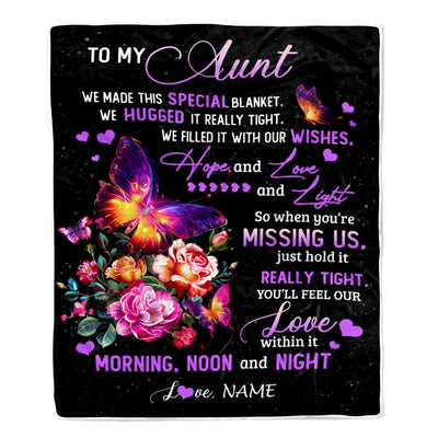 Personalized Aunt Blanket From Niece Nephew We Made This Special Blanket Flower Aunt Birthday Mothers Day Christmas Customized Fleece Throw Blanket | teecentury