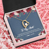 Forever Love Necklace 18K Yellow Gold Finish | Personalized Aunt Necklace From Niece Nephew I've Loved You My Whole Life Floral Aunt Birthday Mothers Day Christmas Customized Message Card | teecentury