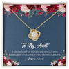 Love Knot Necklace 18K Yellow Gold Finish | Personalized Aunt Necklace From Niece Nephew I've Loved You My Whole Life Floral Aunt Birthday Mothers Day Christmas Customized Message Card | teecentury