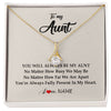 Alluring Beauty Necklace 18K Yellow Gold Finish | Personalized Aunt Necklace From Niece Nephew You're Always In My Heart Aunt Birthday Mothers Day Christmas Jewelry Pendant Customized Gift Box Message Card | teecentury