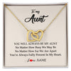 Interlocking Hearts Necklace 18K Yellow Gold Finish | Personalized Aunt Necklace From Niece Nephew You're Always In My Heart Aunt Birthday Mothers Day Christmas Jewelry Pendant Customized Gift Box Message Card | teecentury