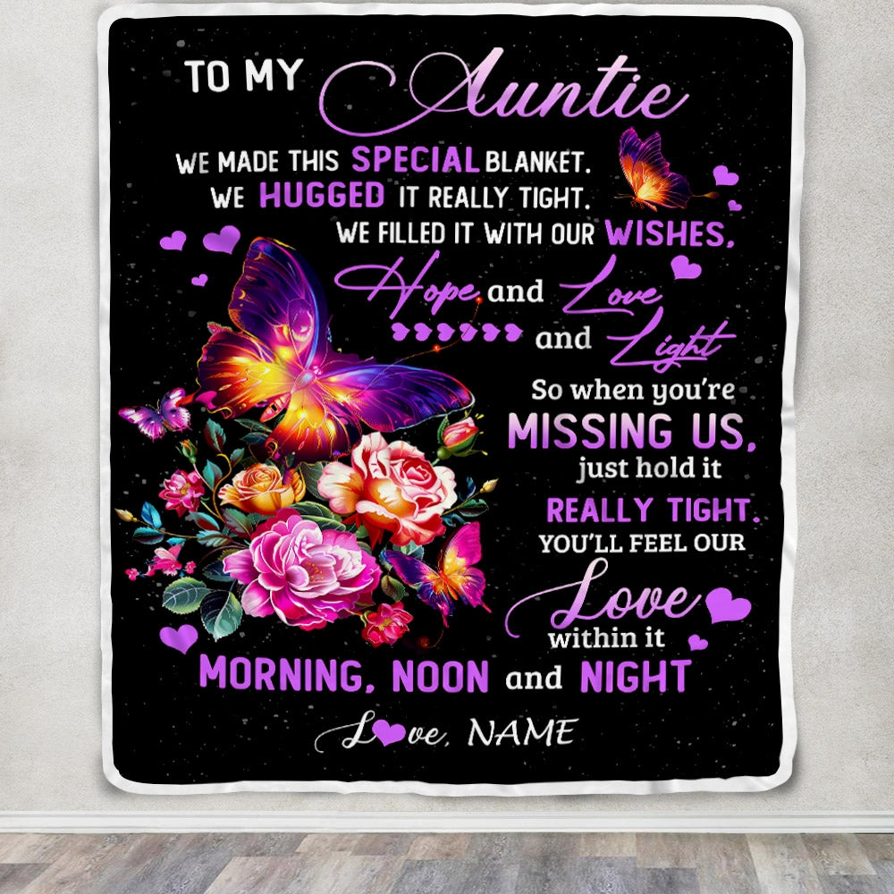 Personalized Auntie Blanket From Niece Nephew We Made This Special Blanket Flower Aunt Birthday Mothers Day Christmas Customized Fleece Throw Blanket | teecentury