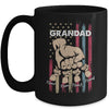 Personalized Awesome Grandad Grandkids With Name Custom Hands Fist Bump Flag Fathers Day Birthday Christmas Mug | teecentury