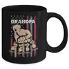 Personalized Awesome Grandpa Grandkids With Name Custom Hands Fist Bump Flag Fathers Day Birthday Christmas Mug | teecentury