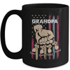 Personalized Awesome Grandpa Grandkids With Name Custom Hands Fist Bump Flag Fathers Day Birthday Christmas Mug | teecentury
