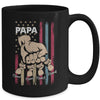 Personalized Awesome Papa Grandkids With Name Custom Hands Fist Bump Flag Fathers Day Birthday Christmas Mug | teecentury
