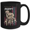 Personalized Awesome Poppy Grandkids With Name Custom Hands Fist Bump Flag Fathers Day Birthday Christmas Mug | teecentury