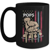 Personalized Awesome Pops Grandkids With Name Custom Hands Fist Bump Flag Fathers Day Birthday Christmas Mug | teecentury