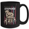 Personalized Awesome Stepdad Kids With Name Custom Hands Fist Bump Flag Fathers Day Birthday Christmas Mug | teecentury