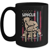 Personalized Awesome Uncle Kids With Name Custom Hands Fist Bump Flag Fathers Day Birthday Christmas Mug | teecentury