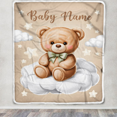 Personalized Baby Blanket For Boys Girls Custom Baby With Name For Kids Custom Bear Blankets For Infant Toddler Gifts For Birthday Customized Fleece Blanket | teecentury