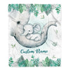 Personalized Baby Blanket With Custom Name Newborn Elephant Boy Girl Son Daughter Niece Granddaughter Birthday Christmas Customized Bed Fleece Throw Blanket | teecentury
