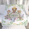 Personalized Baby Blanket With Name For Boy Girl Animals Newborn Kids Son Daughter Niece Granddaughter Birthday Christmas Customized Bed Fleece Throw Blanket | teecentury