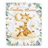 Personalized Baby Blanket with Name Custom Mom and Baby Giraffe Newborn Boy Girl Kids Son Daughter Niece Birthday Christmas Customized Fleece Blanket Blanket | Teecentury.com