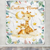 Personalized Baby Blanket with Name Custom Mom and Baby Giraffe Newborn Boy Girl Kids Son Daughter Niece Birthday Christmas Customized Fleece Blanket Blanket | Teecentury.com