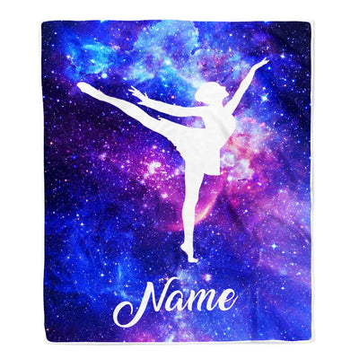 Personalized Ballet Dance Blanket Galaxy Custom With Name For Daughter Niece Granddaughter Birthday Christmas Graduation Customized Bed Fleece Blanket | teecentury