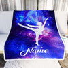 Personalized Ballet Dance Blanket Galaxy Custom With Name For Daughter Niece Granddaughter Birthday Christmas Graduation Customized Bed Fleece Blanket | teecentury