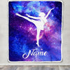Personalized Ballet Dance Blanket Galaxy Custom With Name For Daughter Niece Granddaughter Birthday Christmas Graduation Customized Bed Fleece Blanket | teecentury