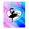 Personalized Ballet Dance Yoga Blanket Heart Custom With Name For Daughter Niece Granddaughter Birthday Graduation Christmas Customized Bed Fleece Blanket | teecentury