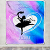 Personalized Ballet Dance Yoga Blanket Heart Custom With Name For Daughter Niece Granddaughter Birthday Graduation Christmas Customized Bed Fleece Blanket | teecentury