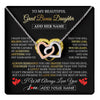 Interlocking Hearts Necklace Stainless Steel & Rose Gold Finish | 1 | Personalized Beautiful Gift For Bonus Daughter From Step Mom Dad Graduation Necklace Great Stepdaughter Gifts Birthday Christmas Custom Gift Box Message Card | teecentury