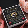 Interlocking Hearts Necklace Stainless Steel & Rose Gold Finish | 2 | Personalized Beautiful Gift For Bonus Daughter From Step Mom Dad Graduation Necklace Great Stepdaughter Gifts Birthday Christmas Custom Gift Box Message Card | teecentury