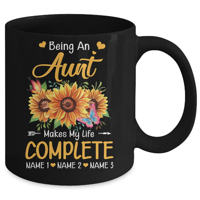 Personalized Being A Aunt Makes My Life Complete Custom With Grandkids Name Mothers Day Birthday Christmas Mug | teecentury