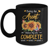 Personalized Being A Aunt Makes My Life Complete Custom With Grandkids Name Mothers Day Birthday Christmas Mug | teecentury