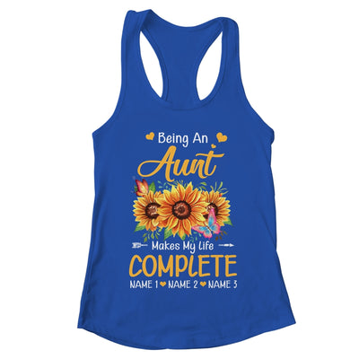 Personalized Being A Aunt Makes My Life Complete Custom With Grandkids Name Mothers Day Birthday Christmas Shirt & Tank Top | teecentury