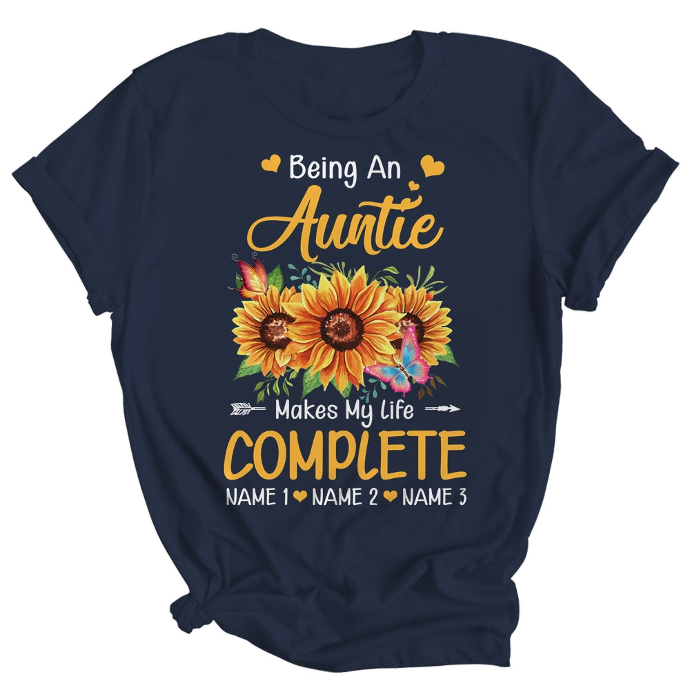 Personalized Being A Auntie Makes My Life Complete Custom With Grandkids Name Mothers Day Birthday Christmas Shirt & Tank Top | teecentury