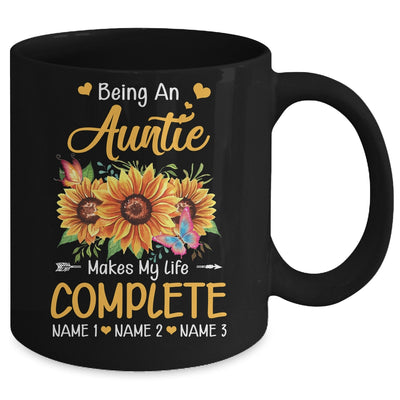 Personalized Being A Auntie Makes My Life Complete Custom With Grandkids Name Mothers Day Birthday Christmas Mug | teecentury