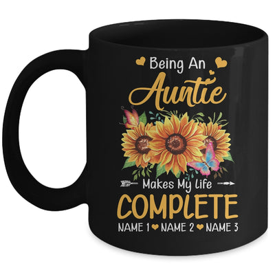 Personalized Being A Auntie Makes My Life Complete Custom With Grandkids Name Mothers Day Birthday Christmas Mug | teecentury