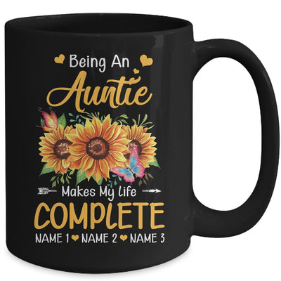 Personalized Being A Auntie Makes My Life Complete Custom With Grandkids Name Mothers Day Birthday Christmas Mug | teecentury