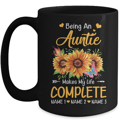 Personalized Being A Auntie Makes My Life Complete Custom With Grandkids Name Mothers Day Birthday Christmas Mug | teecentury