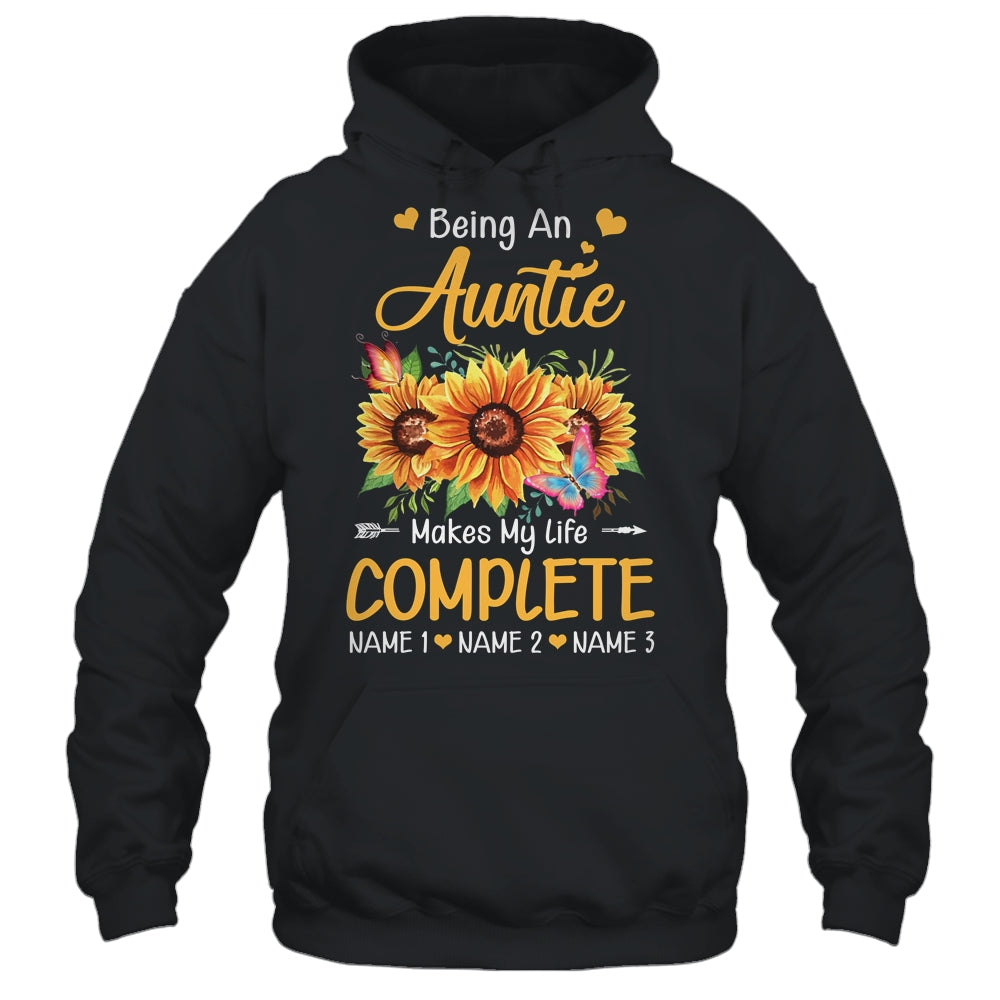 Personalized Being A Auntie Makes My Life Complete Custom With Grandkids Name Mothers Day Birthday Christmas Shirt & Tank Top | teecentury