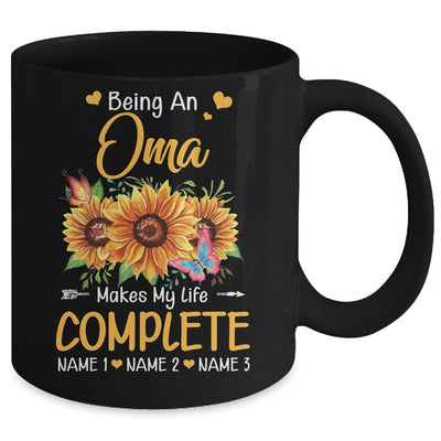 Personalized Being A Oma Makes My Life Complete Custom Grandkids Name Mothers Day Birthday Christmas Mug | teecentury